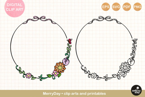 Bringing Designs to Life with Flower Wreath Svg Round Shape Clip Art