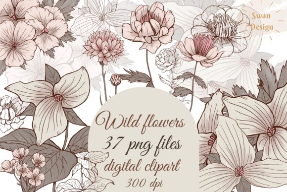 Elegant Vintage Flowers Clipart for Timeless Designs