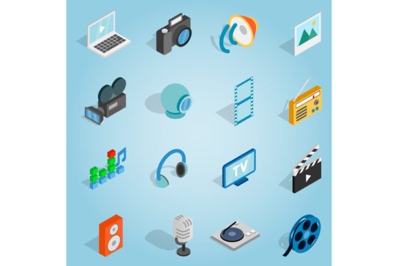 Elevate UI with Isometric 3D Media Set Icons