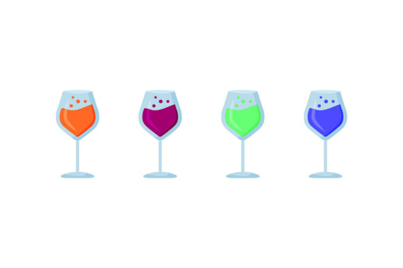 Elevate Your Designs with the Colorful Drinks Flat Color Object Set