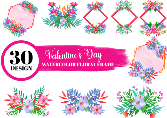 Elevating Design Projects with the Valentine's Watercolor Floral Collection