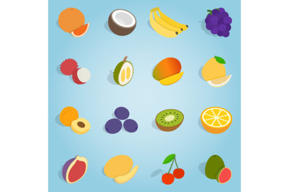 Elevating Digital Interfaces with Isometric 3D Fruit Set Icons