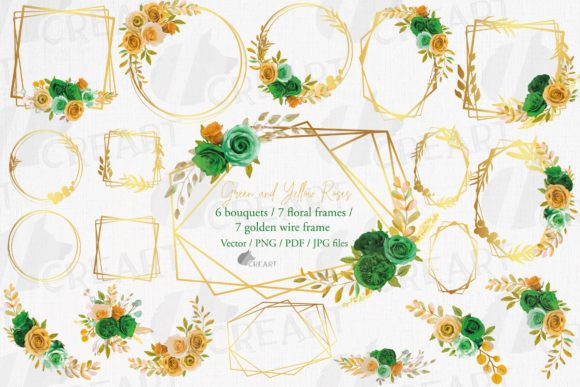 Elevating Wedding Design with Green and Yellow Roses Bridal Templates