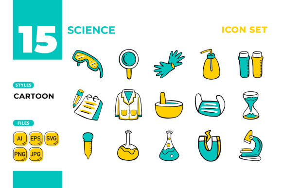 Evaluating Science Icon Set Cartoon Style 01 for Modern Digital and Print Projects