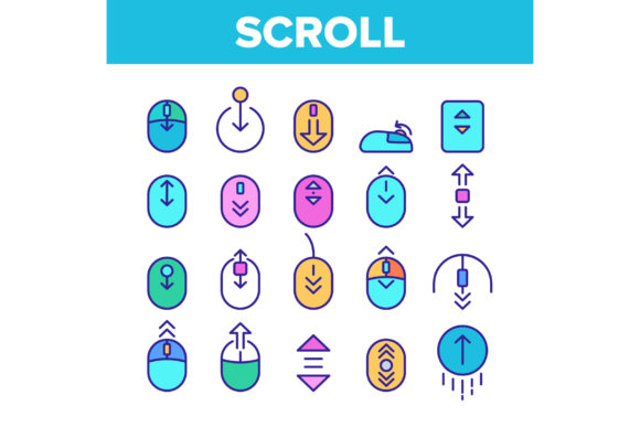 Mastering UI with Color Scroll Thin Line Icons