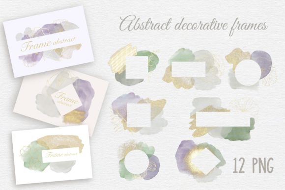 Set Frame Abstract Watercolor Spots: Creative Design Guide