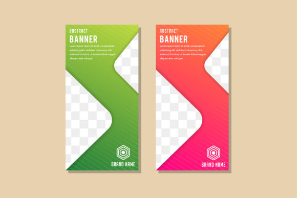 Triangle Vertical Banner Pink Green: A Versatile Design Asset for Modern Marketing